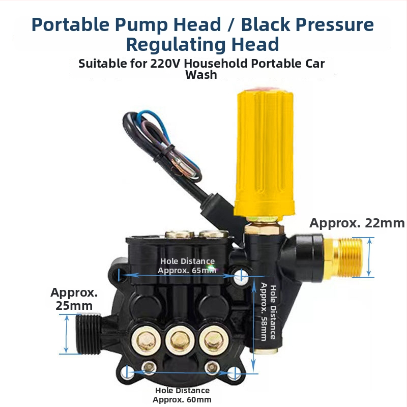 Cap de pompă pentru presiune înaltă portabil, din aluminiu turnat, 220V, cap de pompă cu piston