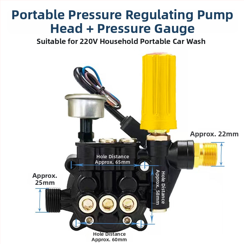 Cap de pompă pentru presiune înaltă portabil, din aluminiu turnat, 220V, cap de pompă cu piston