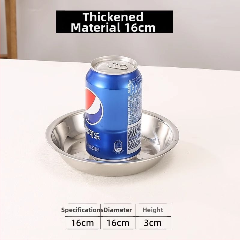 Кръгла чиния от 316 неръждаема стомана, матова повърхност, неподходяща за микровълнова, не е внесена