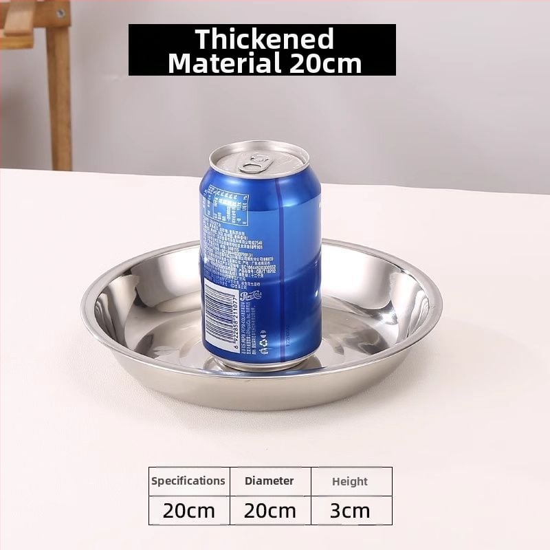 Кръгла чиния от 316 неръждаема стомана, матова повърхност, неподходяща за микровълнова, не е внесена