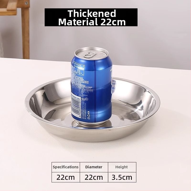 Кръгла чиния от 316 неръждаема стомана, матова повърхност, неподходяща за микровълнова, не е внесена