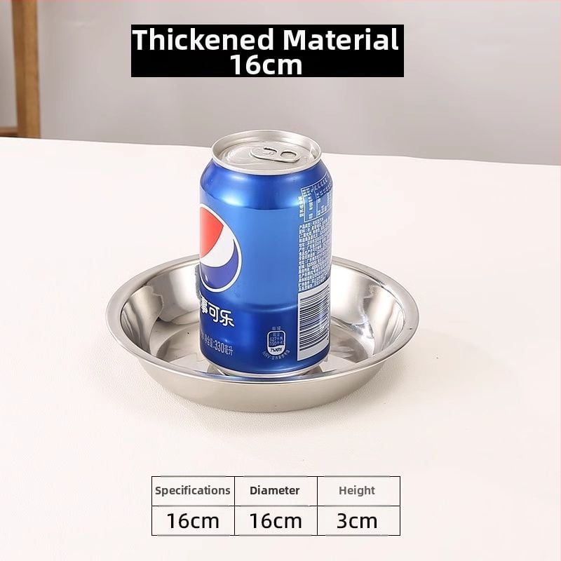 Кръгла чиния от 316 неръждаема стомана, матова повърхност, неподходяща за микровълнова, не е внесена