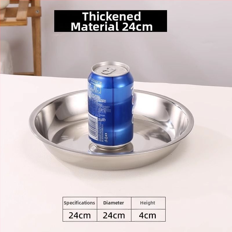 Кръгла чиния от 316 неръждаема стомана, матова повърхност, неподходяща за микровълнова, не е внесена