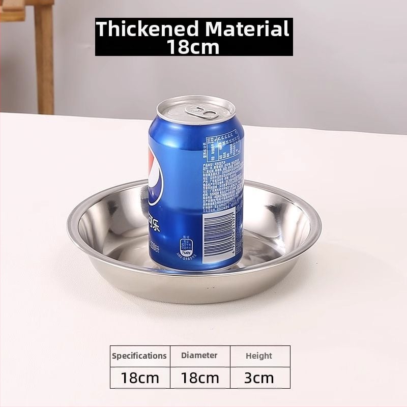 Кръгла чиния от 316 неръждаема стомана, матова повърхност, неподходяща за микровълнова, не е внесена