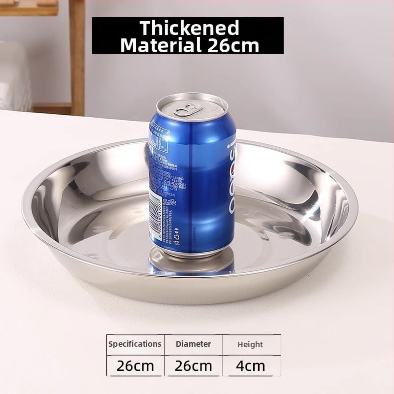 Кръгла чиния от 316 неръждаема стомана, матова повърхност, неподходяща за микровълнова, не е внесена