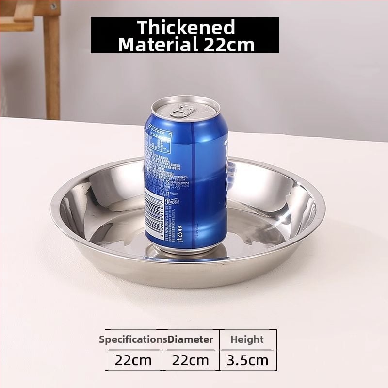 Кръгла чиния от 316 неръждаема стомана, матова повърхност, неподходяща за микровълнова, не е внесена