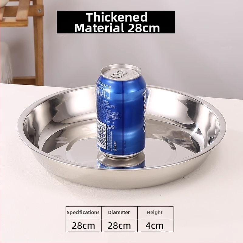 Кръгла чиния от 316 неръждаема стомана, матова повърхност, неподходяща за микровълнова, не е внесена