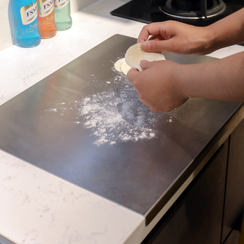 Bonja placă de tăiere și frământare din oțel inoxidabil 304, cu două fețe, pentru uz casnic, stil Nordic.