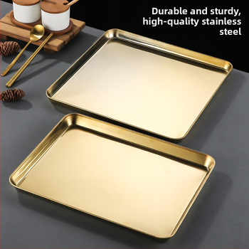 Kórejský štýl z nehrdzavejúcej ocele – štvorcový tanier, vhodný do mikrovlnnej rúry, moderný minimalistický dizajn, prémiová kvalita