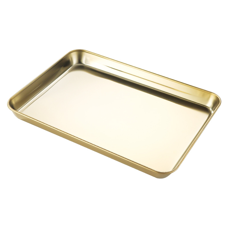 Тарелка от неръждаема стомана в корейски стил, квадратна, подходяща за микровълнова, модерен минималистичен дизайн, премиум качество