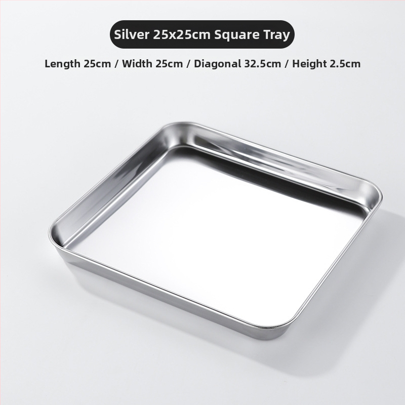 Kórejský štýl z nehrdzavejúcej ocele – štvorcový tanier, vhodný do mikrovlnnej rúry, moderný minimalistický dizajn, prémiová kvalita