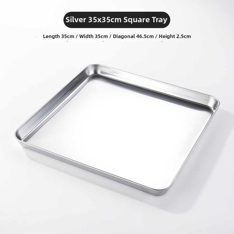 Kórejský štýl z nehrdzavejúcej ocele – štvorcový tanier, vhodný do mikrovlnnej rúry, moderný minimalistický dizajn, prémiová kvalita