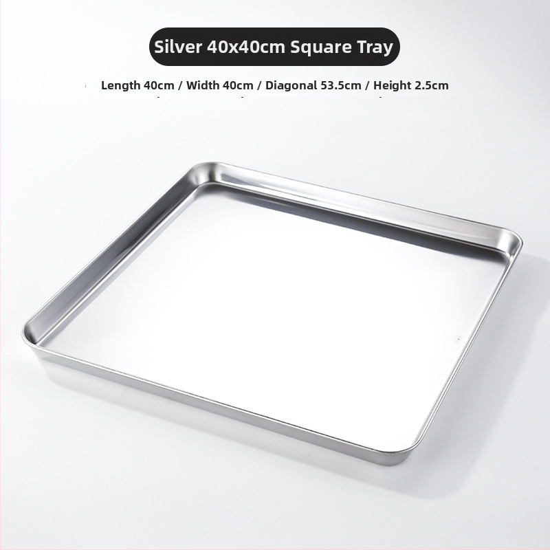 Kórejský štýl z nehrdzavejúcej ocele – štvorcový tanier, vhodný do mikrovlnnej rúry, moderný minimalistický dizajn, prémiová kvalita