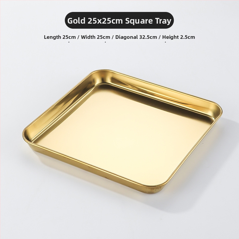 Kórejský štýl z nehrdzavejúcej ocele – štvorcový tanier, vhodný do mikrovlnnej rúry, moderný minimalistický dizajn, prémiová kvalita