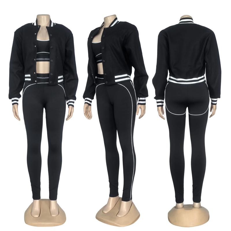 Női három részes yoga szett nadrágkosztüm hosszú kabáttal, sárkány‑főnix hímzés, poliészter/spandex anyag, brit stílus, 3D mintázat