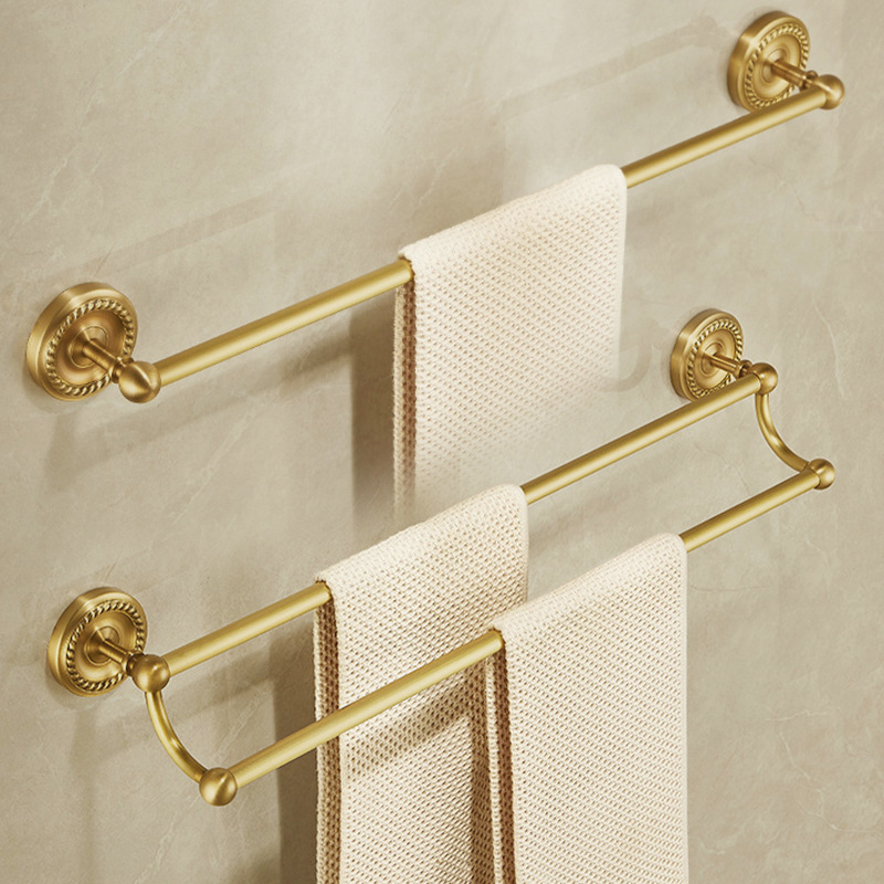 Κρεμάστρα Πετσετών από Χαλκό, Αντίκα Στυλ, Μπάνιο, Μονό επίπεδο Αποθήκευσης, Βουρτσισμένο Φινίρισμα, Ικανότητα Φόρτωσης 10 kg