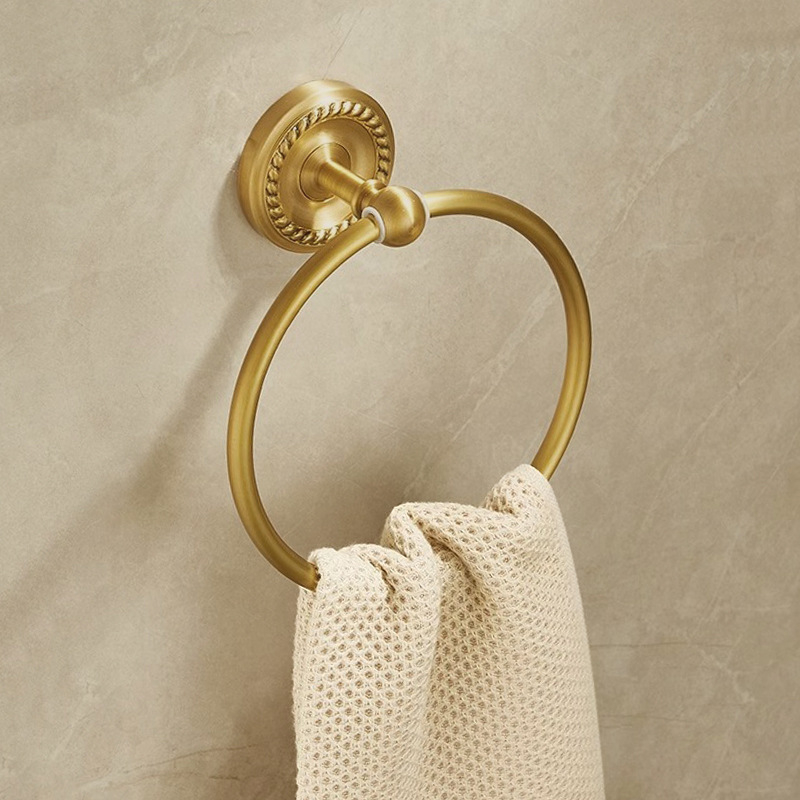 Κρεμάστρα Πετσετών από Χαλκό, Αντίκα Στυλ, Μπάνιο, Μονό επίπεδο Αποθήκευσης, Βουρτσισμένο Φινίρισμα, Ικανότητα Φόρτωσης 10 kg