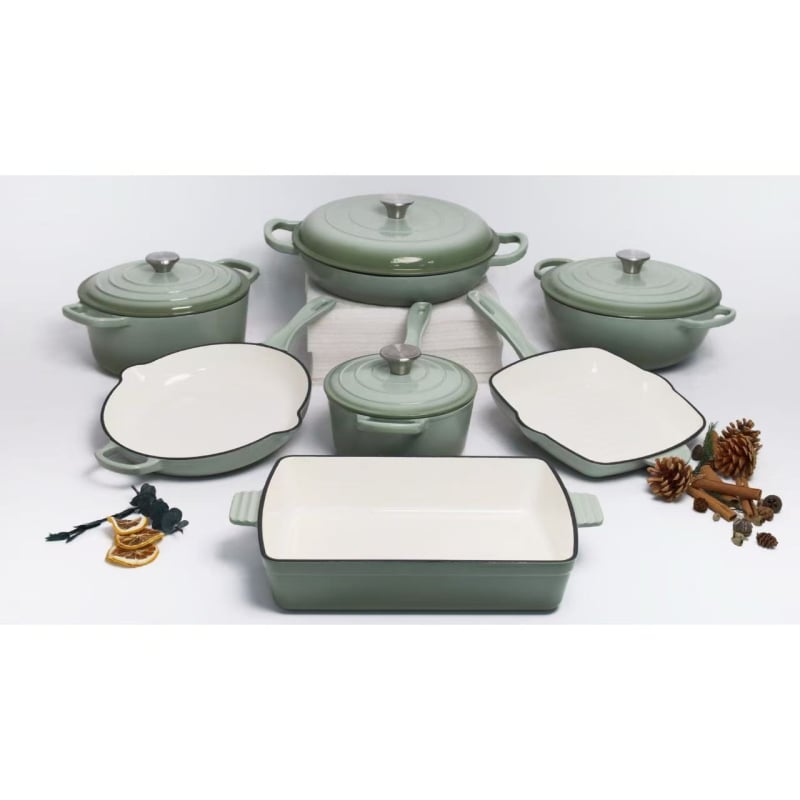 Σετ σκευών από χυτοσίδηρο με σμάλτο, 7 τεμάχια, θερμομονωτικά, αντικολλητικά, χυτοσιδηρού καπάκι, μοντέλο FP0102