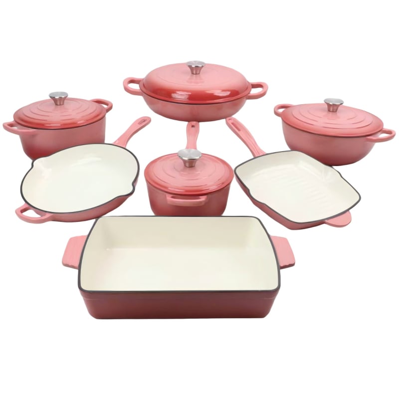 Σετ σκευών από χυτοσίδηρο με σμάλτο, 7 τεμάχια, θερμομονωτικά, αντικολλητικά, χυτοσιδηρού καπάκι, μοντέλο FP0102