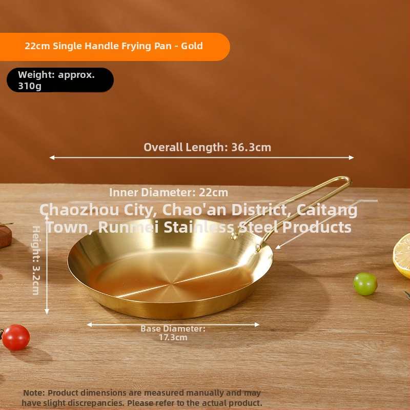 Panvica na smaženie z potravinárskej nerezovej ocele 201, trojvrstvová hrubá konštrukcia pre rovnomerné šírenie tepla, proti popáleniu rukoväť, vhodná na smaženie steakov, vajec a palaciniek