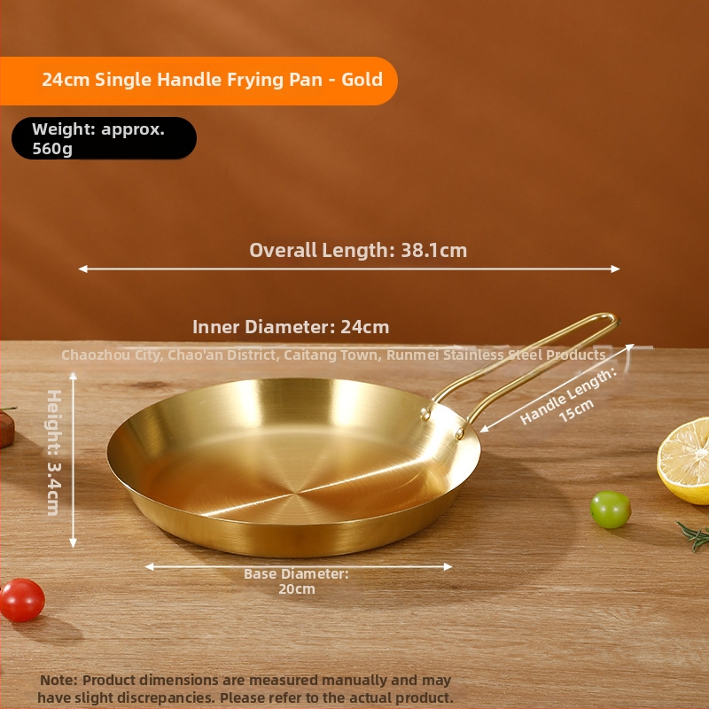 Panvica na smaženie z potravinárskej nerezovej ocele 201, trojvrstvová hrubá konštrukcia pre rovnomerné šírenie tepla, proti popáleniu rukoväť, vhodná na smaženie steakov, vajec a palaciniek