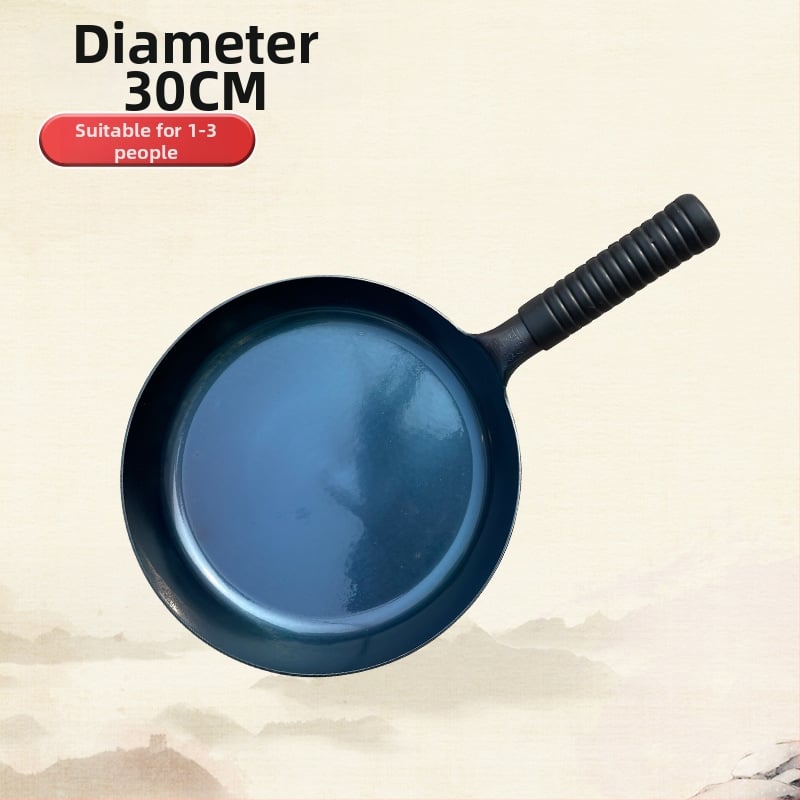 Τηγάνι από σφυρηλατημένο σίδερο με καθρέπτη φινίρισμα, χωρίς επίστρωση, αντικολλητικό, με ένα πάτο, μοντέλο 28.30.32