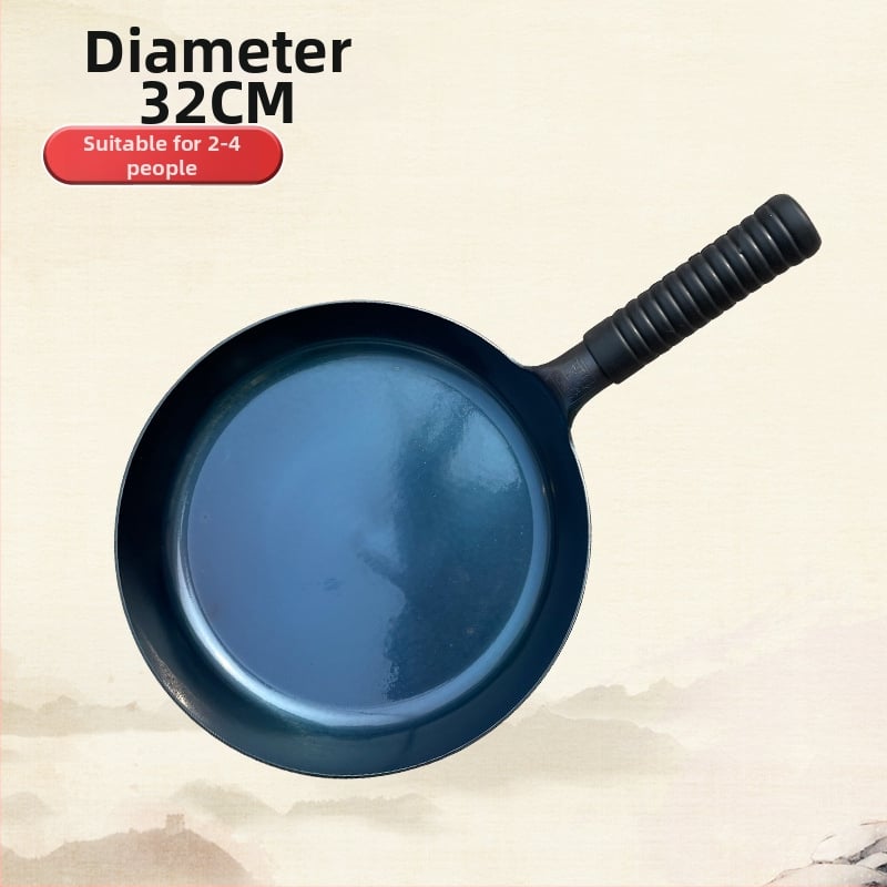 Τηγάνι από σφυρηλατημένο σίδερο με καθρέπτη φινίρισμα, χωρίς επίστρωση, αντικολλητικό, με ένα πάτο, μοντέλο 28.30.32