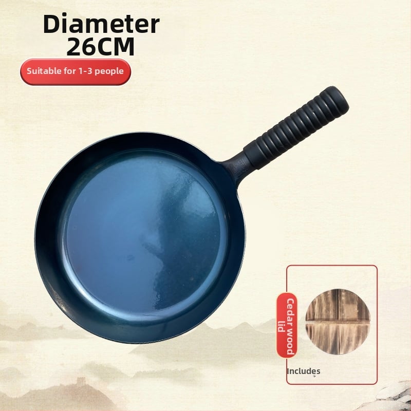 Τηγάνι από σφυρηλατημένο σίδερο με καθρέπτη φινίρισμα, χωρίς επίστρωση, αντικολλητικό, με ένα πάτο, μοντέλο 28.30.32