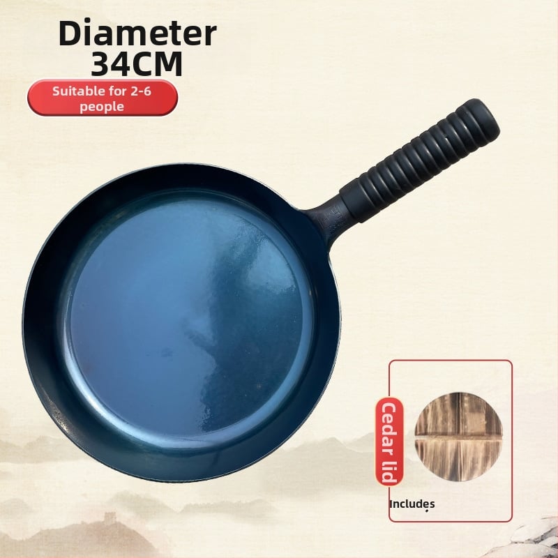 Τηγάνι από σφυρηλατημένο σίδερο με καθρέπτη φινίρισμα, χωρίς επίστρωση, αντικολλητικό, με ένα πάτο, μοντέλο 28.30.32