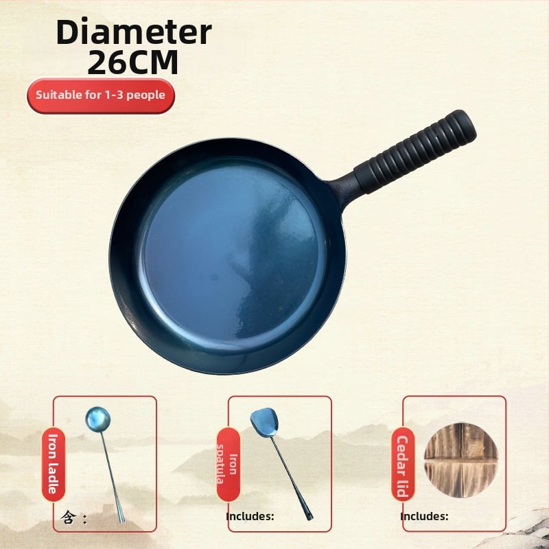 Τηγάνι από σφυρηλατημένο σίδερο με καθρέπτη φινίρισμα, χωρίς επίστρωση, αντικολλητικό, με ένα πάτο, μοντέλο 28.30.32