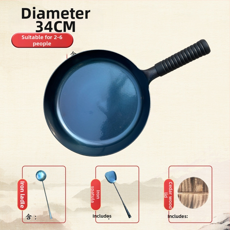 Τηγάνι από σφυρηλατημένο σίδερο με καθρέπτη φινίρισμα, χωρίς επίστρωση, αντικολλητικό, με ένα πάτο, μοντέλο 28.30.32