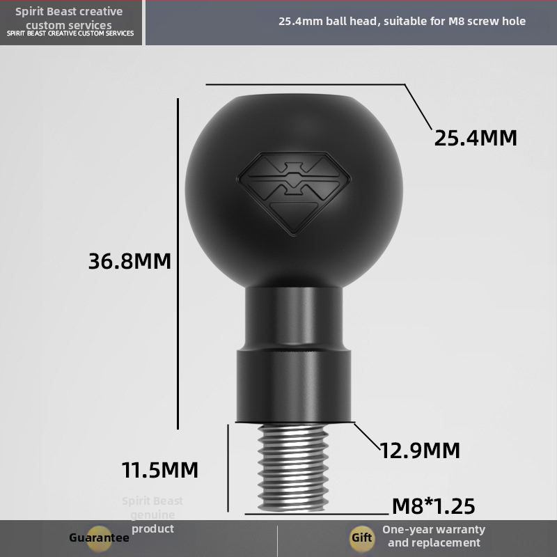 Električno vozilo: univerzalni nosač sa kugličnom glavom, spojni štap M6/M8/M10, promjer 17 mm, kuglična glava adapter 20 mm, 25 mm