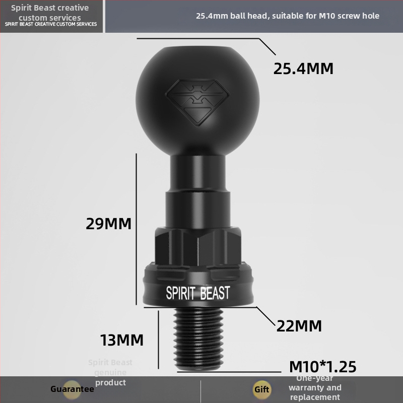 Električno vozilo: univerzalni nosač sa kugličnom glavom, spojni štap M6/M8/M10, promjer 17 mm, kuglična glava adapter 20 mm, 25 mm