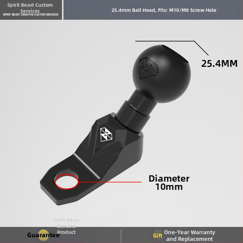 Električno vozilo: univerzalni nosač sa kugličnom glavom, spojni štap M6/M8/M10, promjer 17 mm, kuglična glava adapter 20 mm, 25 mm