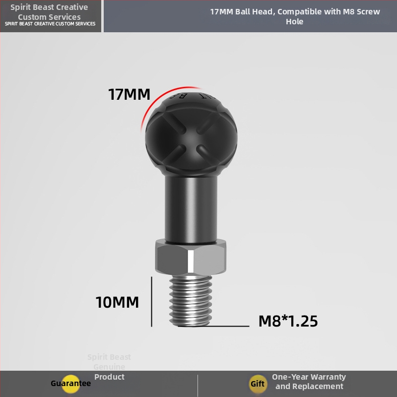 Električno vozilo: univerzalni nosač sa kugličnom glavom, spojni štap M6/M8/M10, promjer 17 mm, kuglična glava adapter 20 mm, 25 mm