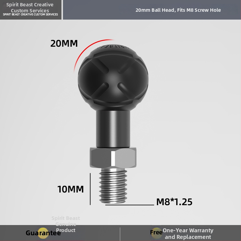 Električno vozilo: univerzalni nosač sa kugličnom glavom, spojni štap M6/M8/M10, promjer 17 mm, kuglična glava adapter 20 mm, 25 mm
