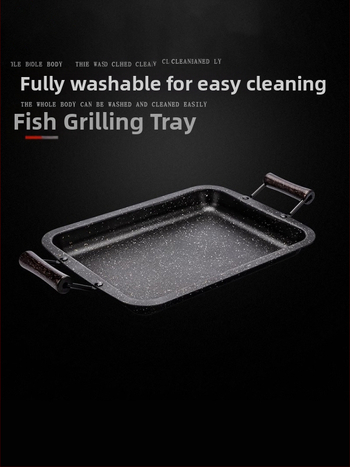 Tiganj za roštiljsku ribu — Željezni, kvadratnog oblika, završni premaz elektroforezom, kineski stil, sklopiv