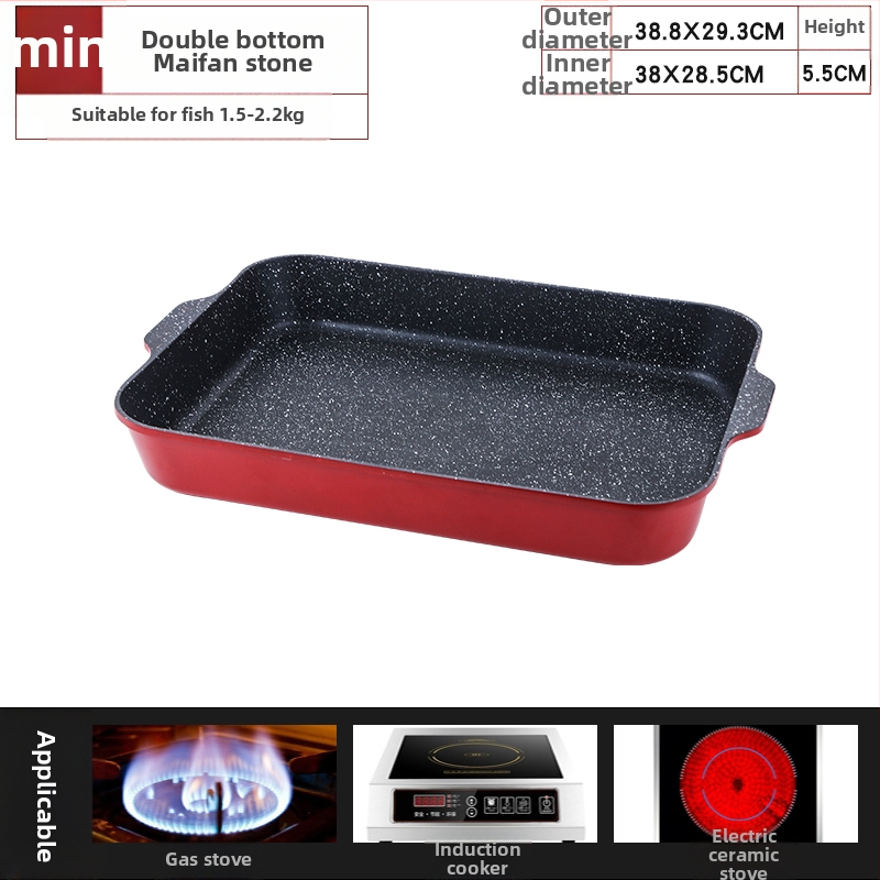 Tiganj za roštiljsku ribu — Željezni, kvadratnog oblika, završni premaz elektroforezom, kineski stil, sklopiv