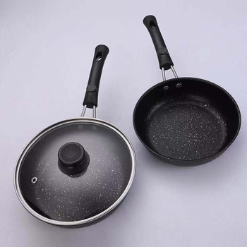 Τηγάνι με Μαϊφαν λίθο, αντικολλητικό, με γυάλινο καπάκι (Συμβατό με επαγωγή, μονοβάθμιο κάτω, γενική χρήση)