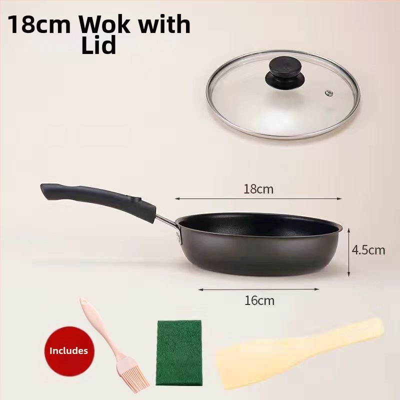 Maifanová panvica na smaženie s neprilnavým povrchom a skleneným poklopom (Indukčne kompatibilná, jednovrstvové dno, všeobecné použitie)