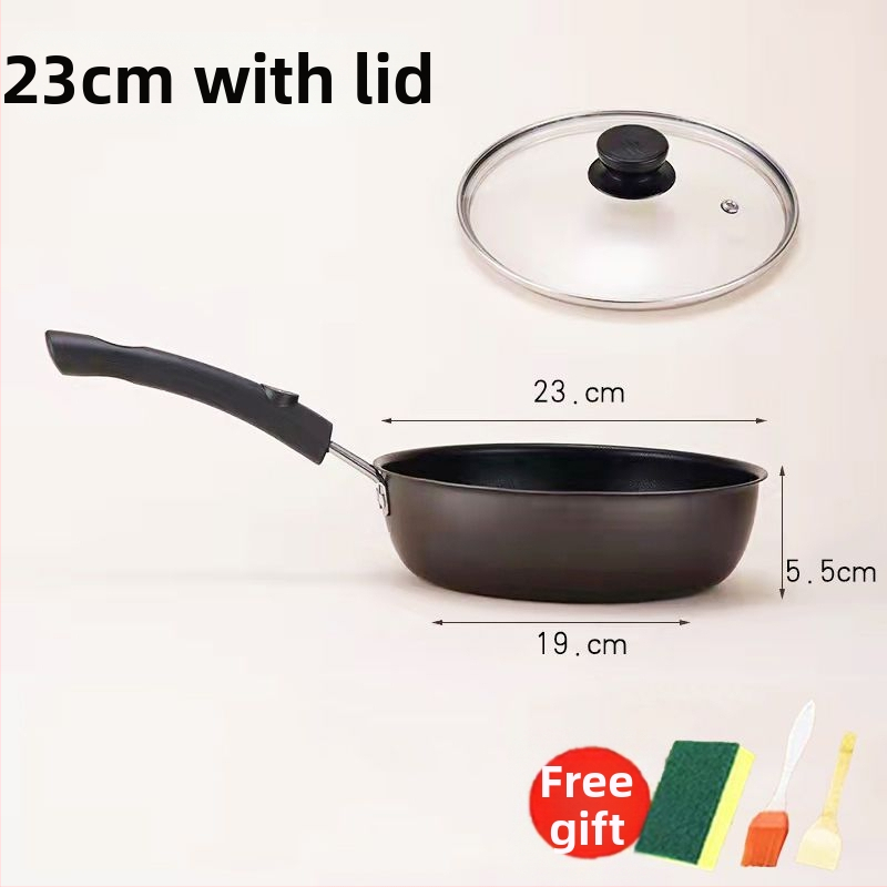 Maifanová panvica na smaženie s neprilnavým povrchom a skleneným poklopom (Indukčne kompatibilná, jednovrstvové dno, všeobecné použitie)