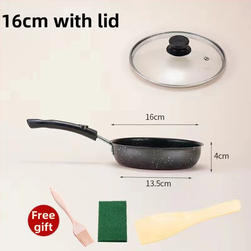 Maifanová panvica na smaženie s neprilnavým povrchom a skleneným poklopom (Indukčne kompatibilná, jednovrstvové dno, všeobecné použitie)