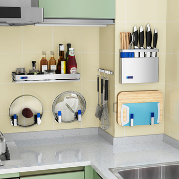 Стенно монтирана кухненска ракla, 304 неръждаема стомана, многофункционална с монтаж без инструменти, стенна полка за съхранение, Донггуан 2019