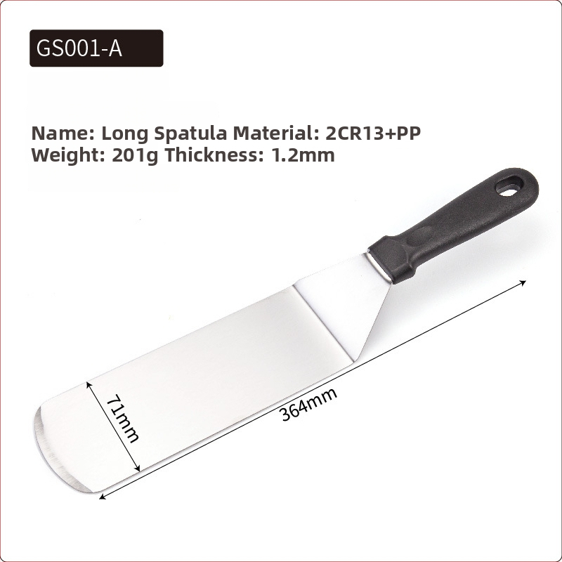 Rozsdamentes acél teppanyaki spatula készlet kültéri grillsütéshez — modern minimalista design, tartalmaz spatulákat steakhez és palacsintákhoz, testreszabható