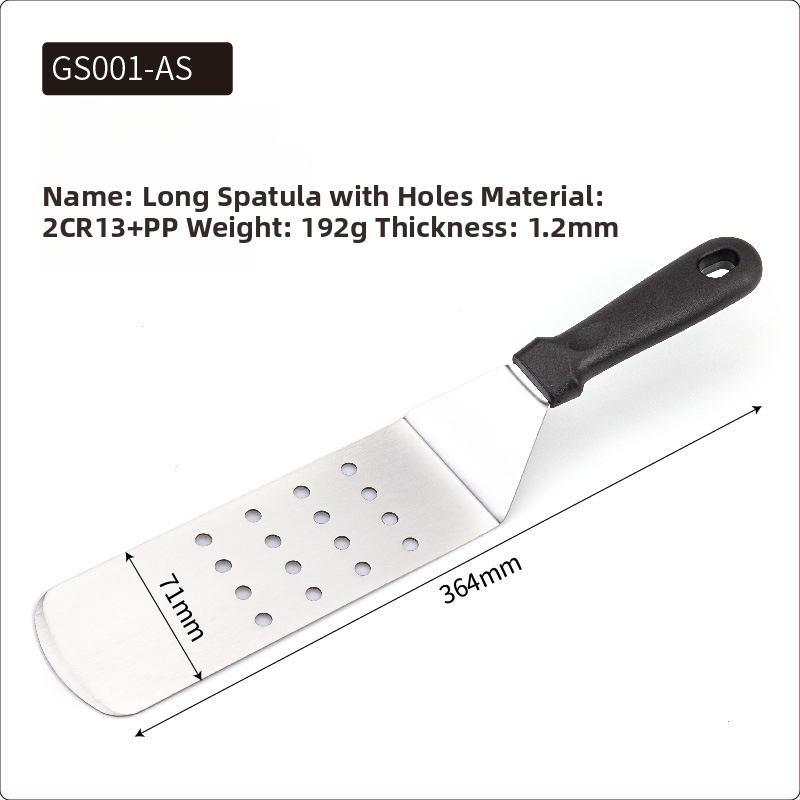 Rozsdamentes acél teppanyaki spatula készlet kültéri grillsütéshez — modern minimalista design, tartalmaz spatulákat steakhez és palacsintákhoz, testreszabható