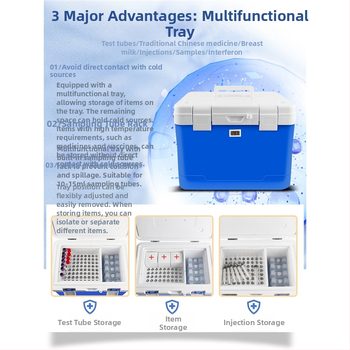 Six Fir cooler medical portabil pentru insulină, medicamente și lapte matern; izolație PU cu șase fețe; temperatură minimă de refrigerare 1°C