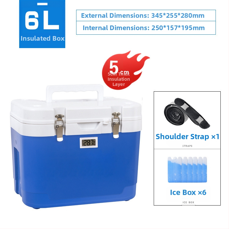 Six Fir cooler medical portabil pentru insulină, medicamente și lapte matern; izolație PU cu șase fețe; temperatură minimă de refrigerare 1°C