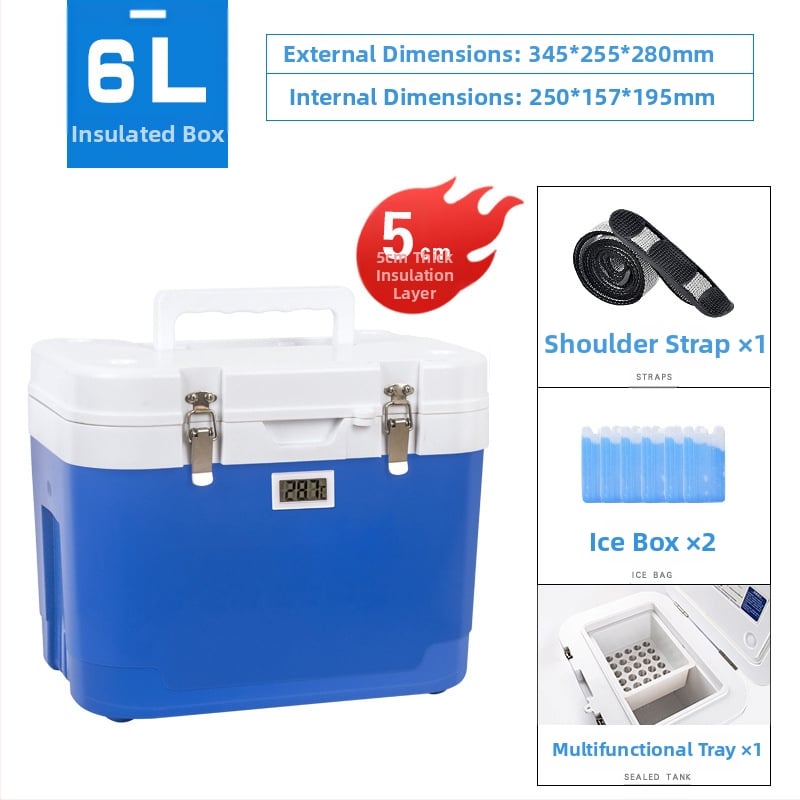 Six Fir cooler medical portabil pentru insulină, medicamente și lapte matern; izolație PU cu șase fețe; temperatură minimă de refrigerare 1°C