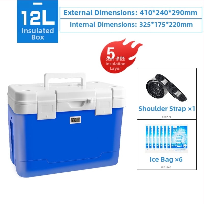 Six Fir cooler medical portabil pentru insulină, medicamente și lapte matern; izolație PU cu șase fețe; temperatură minimă de refrigerare 1°C