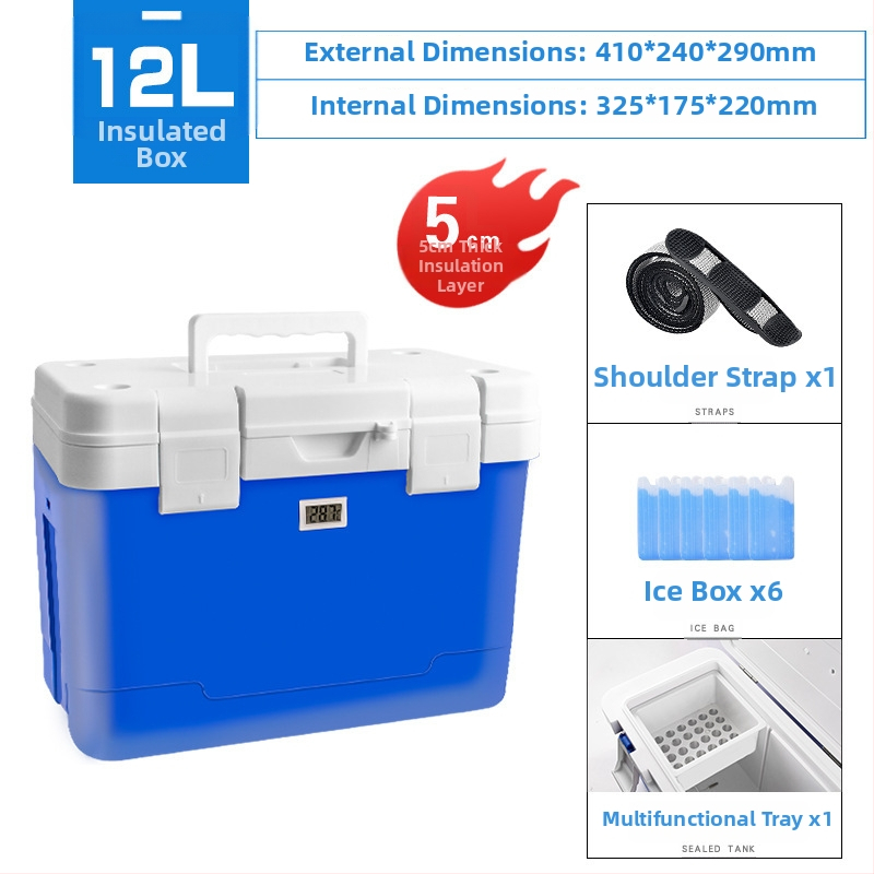 Six Fir cooler medical portabil pentru insulină, medicamente și lapte matern; izolație PU cu șase fețe; temperatură minimă de refrigerare 1°C